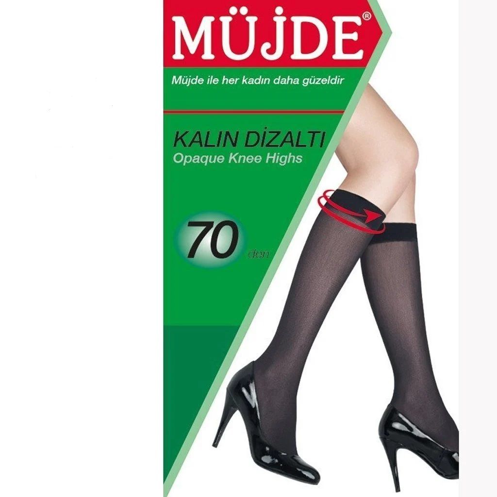 Müjde 70 Den Kalın Dizaltı Çorap 6'lı